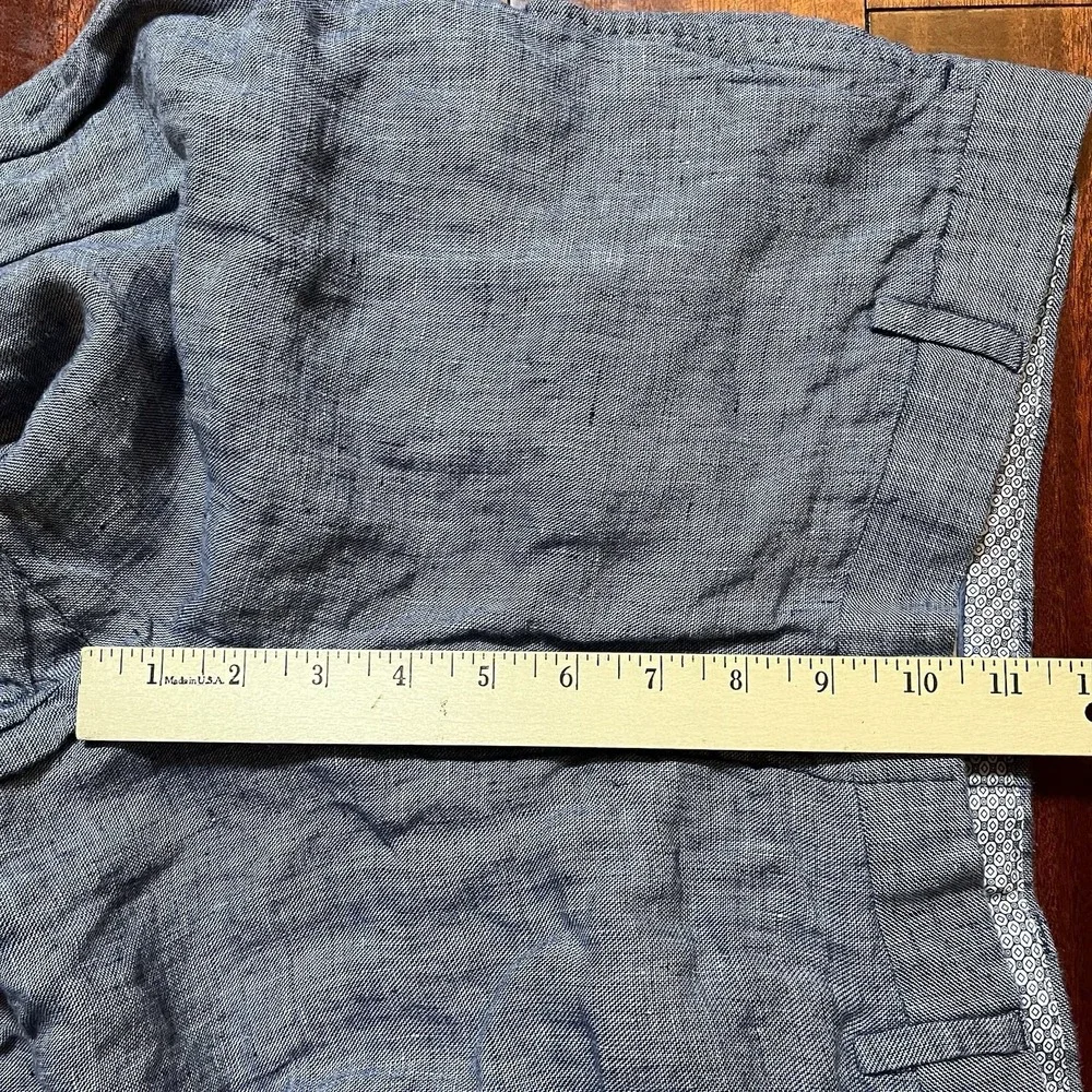 Baird McNutt Pants Mens 34x30 Gray 100% Linen Murano Zac Classic Fit Preppy
